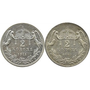 Hungary, Franz Joseph I, flight 2 crowns 1912-1913 KB, Kremnica