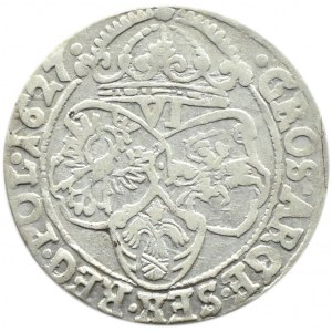 Zygmunt III Waza, šestipence 1627 půlkošle, Krakov