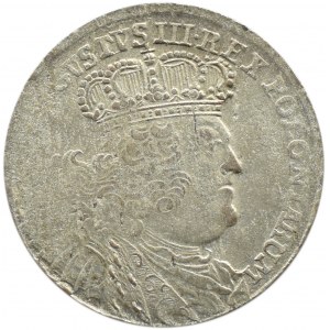 August III. Sachsen, ort (18 Pfennige) 1754 E.C., Leipzig, große Büste