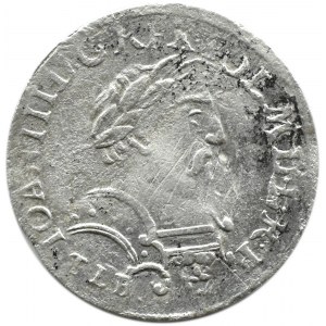 Johann III. Sobieski, Sixpence 16(c)81, Krakau, Büste in Rüstung