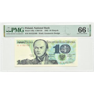 Polen, PRL, J. Bem 10 Zloty 1982, Serie N, Warschau, PMG 66 EPQ