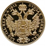Rakúsko-Uhorsko, František Jozef I., 1 dukát 1915, Viedeň, UNC, proof