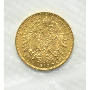 Austria-Hungary, Franz Joseph I, 10 crowns 1912, Vienna, UNC, foiled