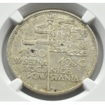 Polska, II RP, 5 złotych 1930, Sztandar, Warszawa, NGC MS63