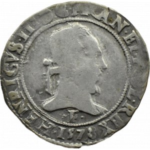 Jindřich z Valois, frank 1578 F, Angers, vzácný