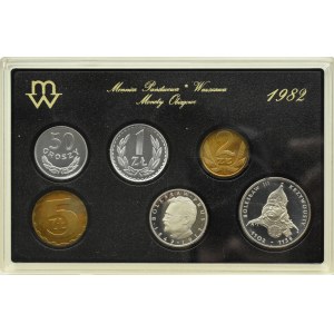 Polska, PRL, polskie monety obiegowe, 50 groszy-50 złotych 1982, Warszawa, UNC