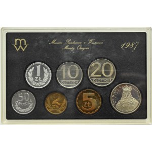 Polen, Polnische Volksrepublik, Polnische Umlaufmünzen, 50 Grosze-100 Zloty 1987, Warschau