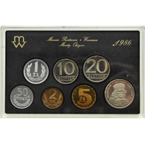 Polsko, Polská lidová republika, polské oběživo, 50 grošů-100 zlotých 1986, Varšava