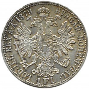 Rakousko-Uhersko, František Josef I., 1 florin 1879 A, Vídeň