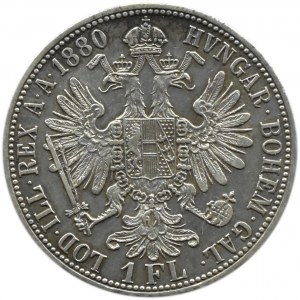 Austria-Hungary, Franz Joseph I, 1 florin 1880, Vienna