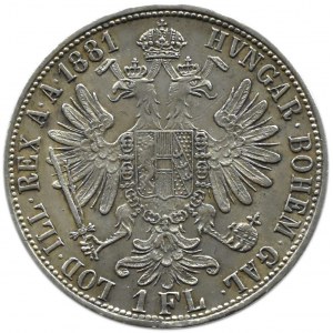 Austria-Hungary, Franz Joseph I, 1 florin 1881, Vienna