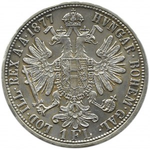 Austro-Węgry, Franciszek Józef I, 1 floren 1877, Wiedeń