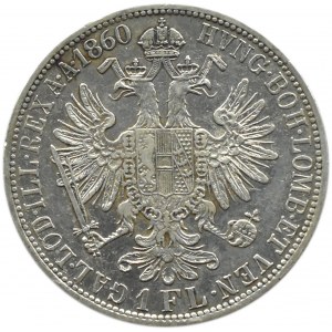 Rakousko-Uhersko, František Josef I., 1 florin 1860 A, Vídeň