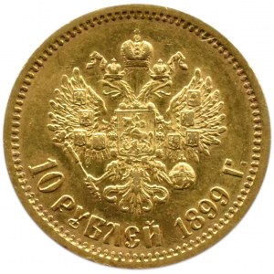 Rusko, Mikuláš II., 10 rublů 1899 АГ, Petrohrad