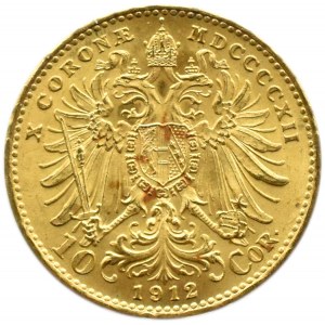 Rakousko-Uhersko, František Josef I., 10 korun 1912, Vídeň, UNC