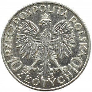 Polska, II RP, Głowa Kobiety, 10 złotych 1932, Londyn