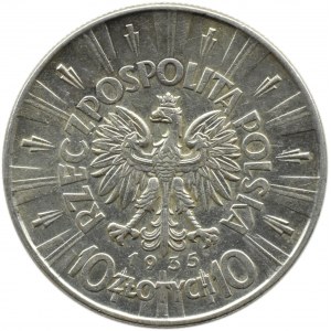 Poľsko, Druhá republika, Józef Piłsudski 10 zlotých 1935, Varšava