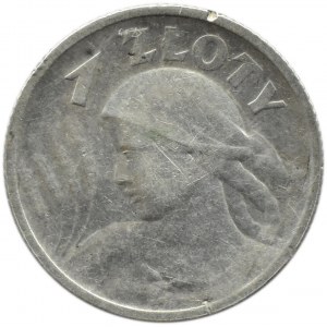 Poland, Second Republic, Spikes, 1 zloty 1924, Paris