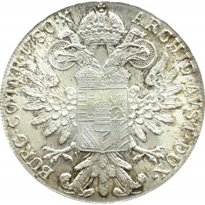 Austria, Maria Teresa, talar 1780, nowe bicie, menniczy egzemplarz