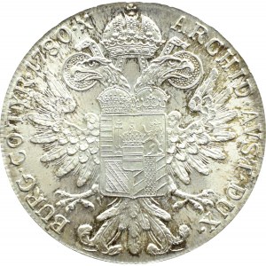 Austria, Maria Teresa, talar 1780, nowe bicie, menniczy egzemplarz