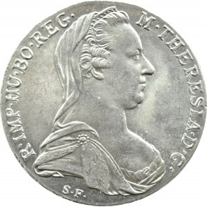 Rakúsko, Mária Terézia, tolár 1780, nová razba, mincovňa