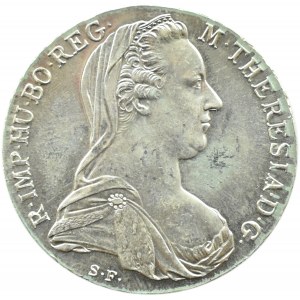 Austria, Maria Teresa, talar 1780, nowe bicie, menniczy egzemplarz