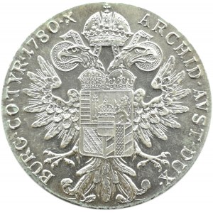 Austria, Maria Teresa, talar 1780, nowe bicie, menniczy egzemplarz