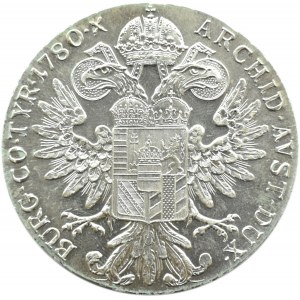 Austria, Maria Teresa, talar 1780, nowe bicie, menniczy egzemplarz