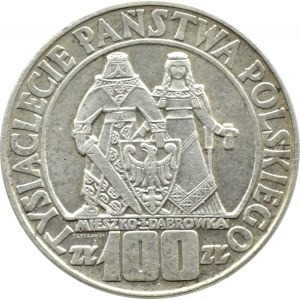 Poľsko, PRL, Mieszko a Dąbrówka, 100 zlotých 1966, Varšava, UNC