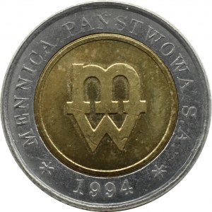 Polen, III RP, Prägeversuch 5 Zloty 1994, Warschau, UNC