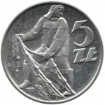 Poľsko, PRL, Rybak, 5 zlotých 1971, Varšava, UNC