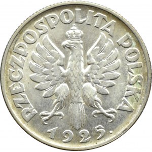 Polen, Zweite Republik, Spikes, 1 Zloty 1925, London, schön!