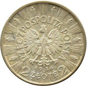 Poland, Second Republic, J. Pilsudski, 2 zloty 1934, Warsaw