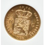 Holandia, Willem III, 10 guldenów 1875, Utrecht, NGC MS66