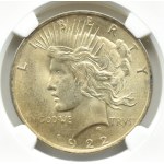 USA, Peace, 1 dolar 1922, Filadelfia, NGC MS63