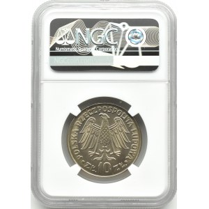 Poľsko, PRL, 10 zlotých 1964, Kazimierz Wielki - konkávne, Varšava, NGC MS67