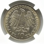 Polen, PRL, 10 Zloty 1964, Kazimierz Wielki - Relief, Warschau, NGC MS66