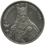 Polska, PRL, Jadwiga, 100 złotych 1988, odmiana bez monogramu projektanta