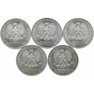 Polen, Volksrepublik Polen, J. Piłsudski, Los 50000 Zloty 1988, Warschau, UNC