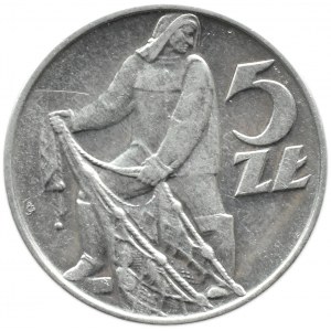 Polska, PRL, Rybak, 5 złotych 1971, Warszawa