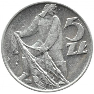 Poland, PRL, Rybak, 5 zloty 1971, Warsaw