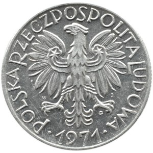 Poľsko, PRL, Rybak, 5 zlotých 1971, Varšava