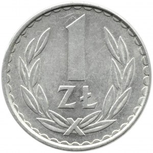 Polen, PRL, 1 Zloty 1982, schmales Datum, Warschau, seltene Sorte A