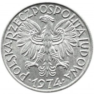 Polen, PRL, Rybak, 5 Zloty 1974, Warschau, UNC