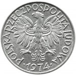 Polsko, PRL, Rybak, 5 zlotých 1974, Varšava, UNC