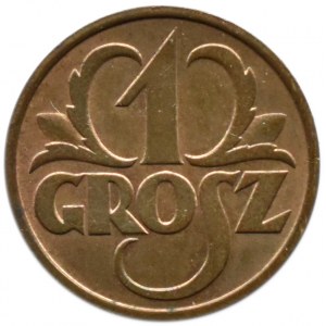 Poľsko, Druhá poľská republika, 1 grosz 1930, Varšava, UNC