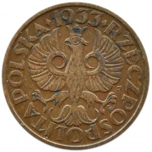 Polsko, Druhá republika, 2 grosze 1933, Varšava
