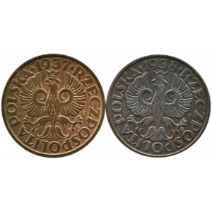 Polen, Zweite Republik, Flug der Zwei-Pfennig-Münzen 1937-1938, Warschau