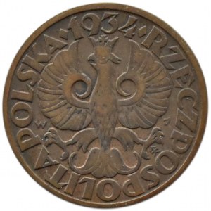 Polen, Zweite Republik, 5 groszy 1934, Warschau, selten