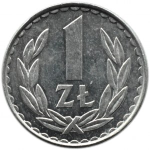 Poľsko, PRL, 1 zlotý 1982, úzky dátum, Varšava, vzácna odroda B